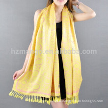 Reversible jacquard lucky circle viscose scarf pashmina